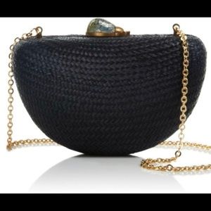 Hoss Intropia straw oval bag with gold chain